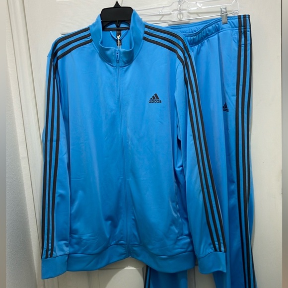 Adidas Essentials Tracksuit jacket straight leg pants sweatsuit warmup exercise - Picture 1 of 16